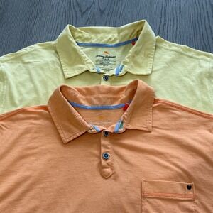 Tommy Bahama Jeans Lot of 2 Island Modern Fit Polo Shirts XL‎ Pockets Casual